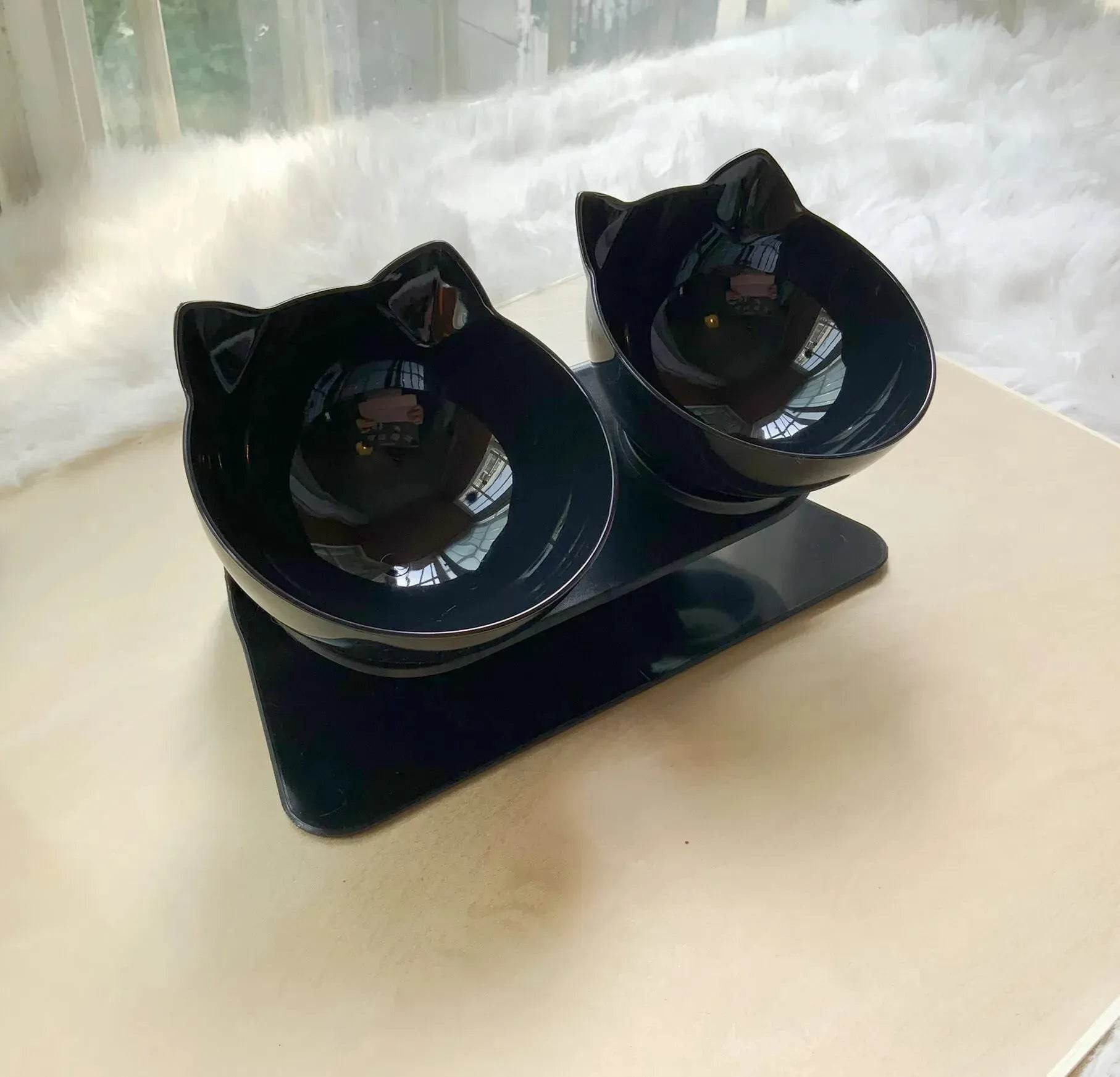 Elevated Double Food Bowl  for Pets Cat Dog Food and water Bowl