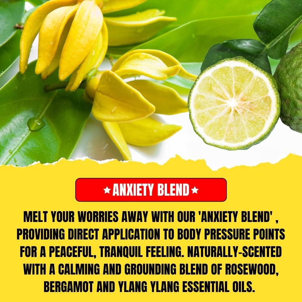 Anxiety Blend Essential Oil Roll - On (10ml) – Rosewood, Bergamot & Ylang Ylang | Calming Aromatherapy for Stress & Anxiety Relief - Modern Hustle Marketplace