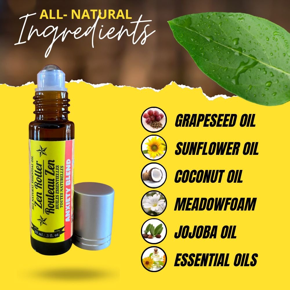 Anxiety Blend Essential Oil Roll - On (10ml) – Rosewood, Bergamot & Ylang Ylang | Calming Aromatherapy for Stress & Anxiety Relief - Modern Hustle Marketplace