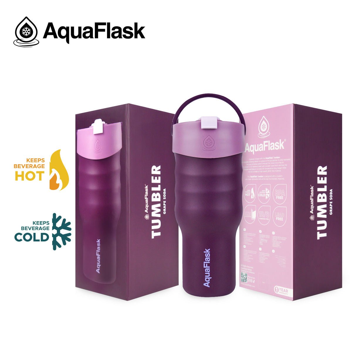 Aqua Flask Tumbler – Vacuum Insulated Stainless Steel Travel Cup 887ml (30 oz) - Modern Hustle Marketplace