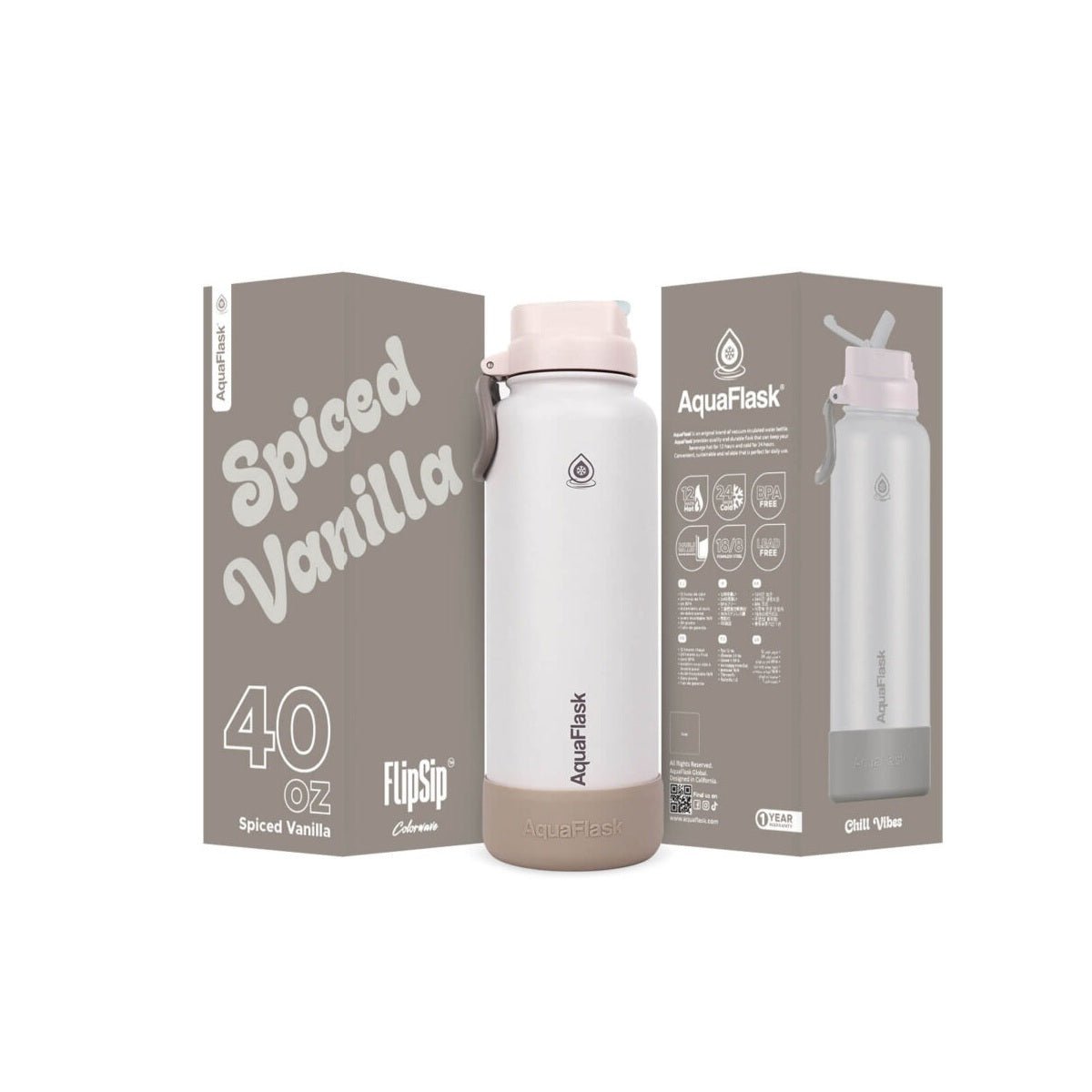 AquaFlask Colorwave 40oz Flip Sip Bottle – Insulated Stainless Steel Water Flask - Modern Hustle Marketplace