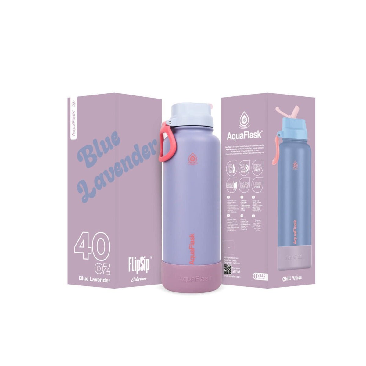 AquaFlask Colorwave 40oz Flip Sip Bottle – Insulated Stainless Steel Water Flask - Modern Hustle Marketplace