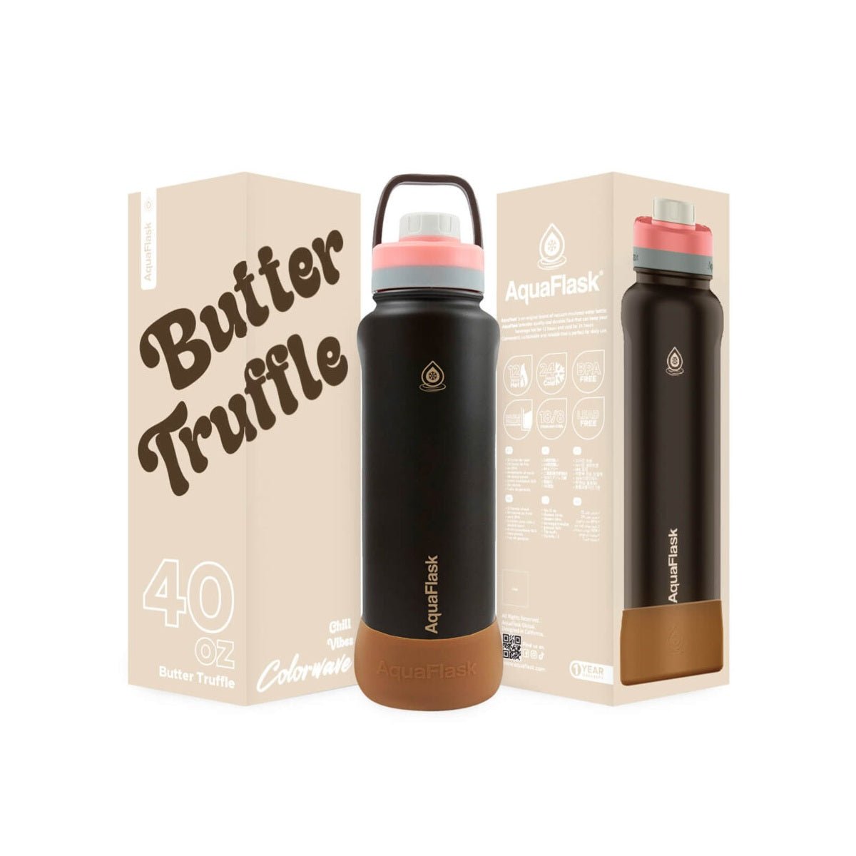 AquaFlask Colorwave 40oz Tumbler – Double Wall Stainless Steel, Keeps Drinks Hot & Cold, Leak - Proof - Modern Hustle Marketplace