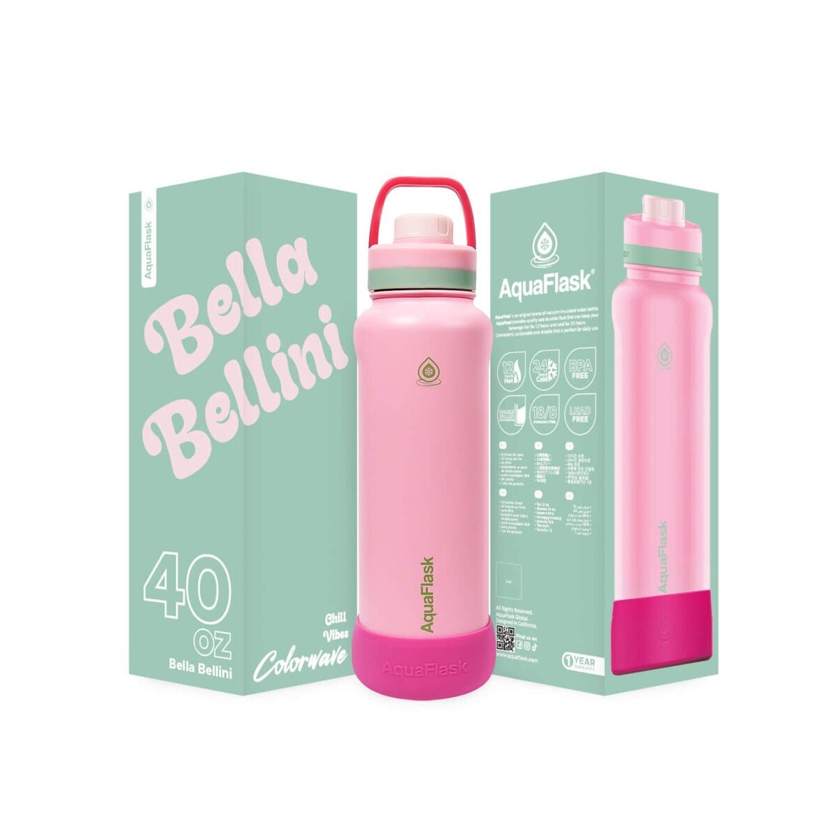 AquaFlask Colorwave 40oz Tumbler – Double Wall Stainless Steel, Keeps Drinks Hot & Cold, Leak - Proof - Modern Hustle Marketplace