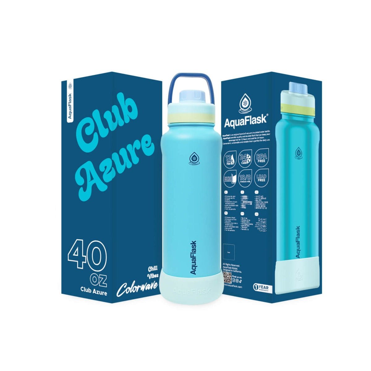 AquaFlask Colorwave 40oz Tumbler – Double Wall Stainless Steel, Keeps Drinks Hot & Cold, Leak - Proof - Modern Hustle Marketplace