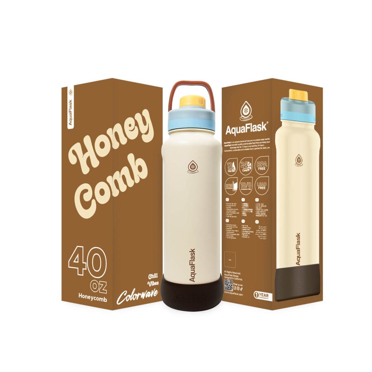 AquaFlask Colorwave 40oz Tumbler – Double Wall Stainless Steel, Keeps Drinks Hot & Cold, Leak - Proof - Modern Hustle Marketplace