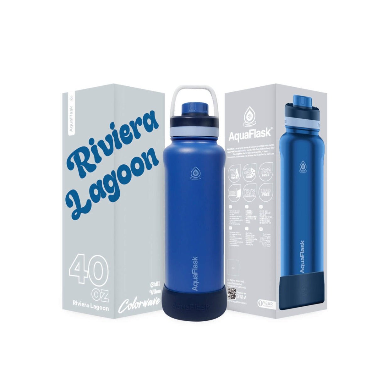 AquaFlask Colorwave 40oz Tumbler – Double Wall Stainless Steel, Keeps Drinks Hot & Cold, Leak - Proof - Modern Hustle Marketplace