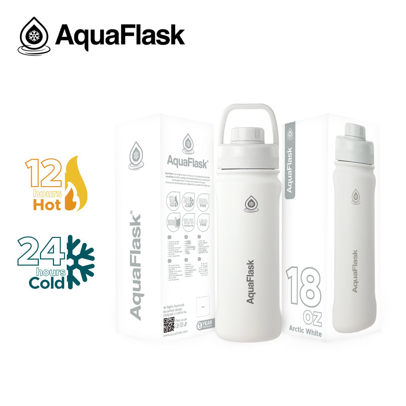 AquaFlask Original Vacuum Insulated Water Bottles 530ml (18oz) - Modern Hustle Marketplace