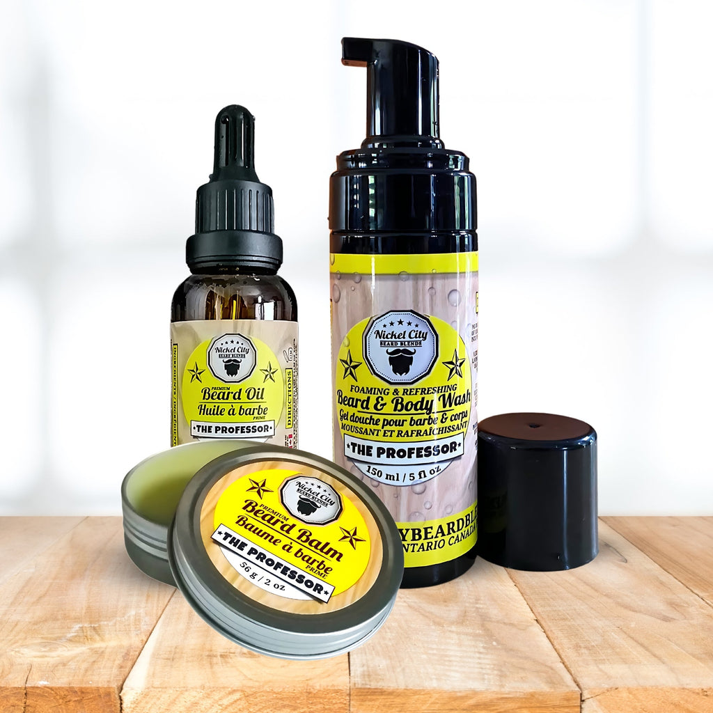 Beard Boss Trinity Bundle – The Professor (3 - Piece Beard Care Set: Oil, Balm, Shampoo) | Crisp Cedarwood, Smooth Vanilla & Sweet Cigar Undertone | Dr. Chris Schneider Collaboration - Modern Hustle Marketplace