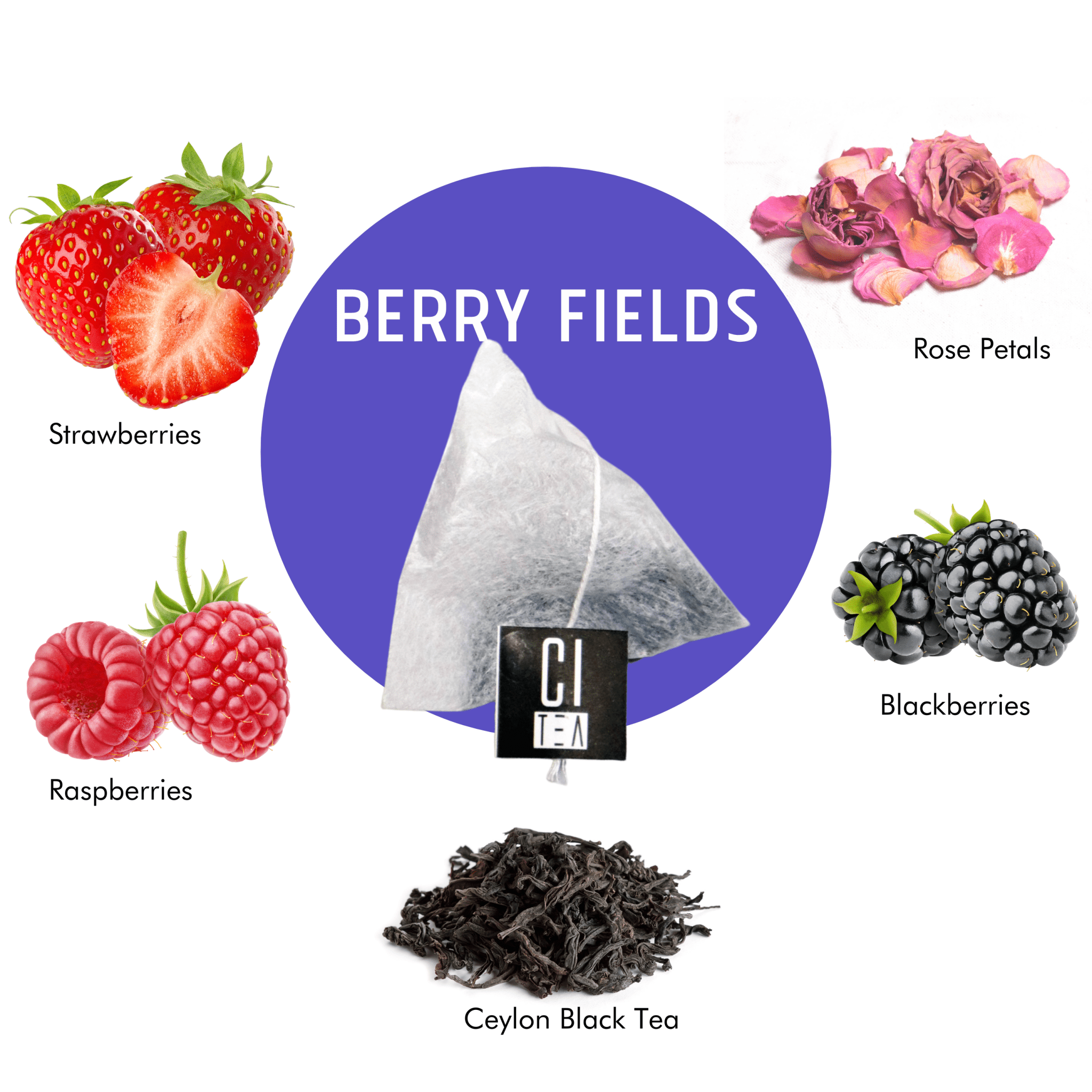 Berry Fields, Berry Tea Pyramid Tea Bags - Modern Hustle Marketplace