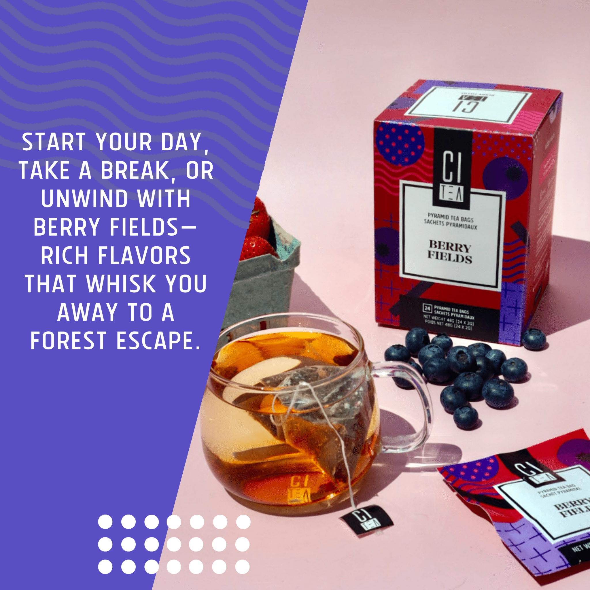 Berry Fields, Berry Tea Pyramid Tea Bags - Modern Hustle Marketplace