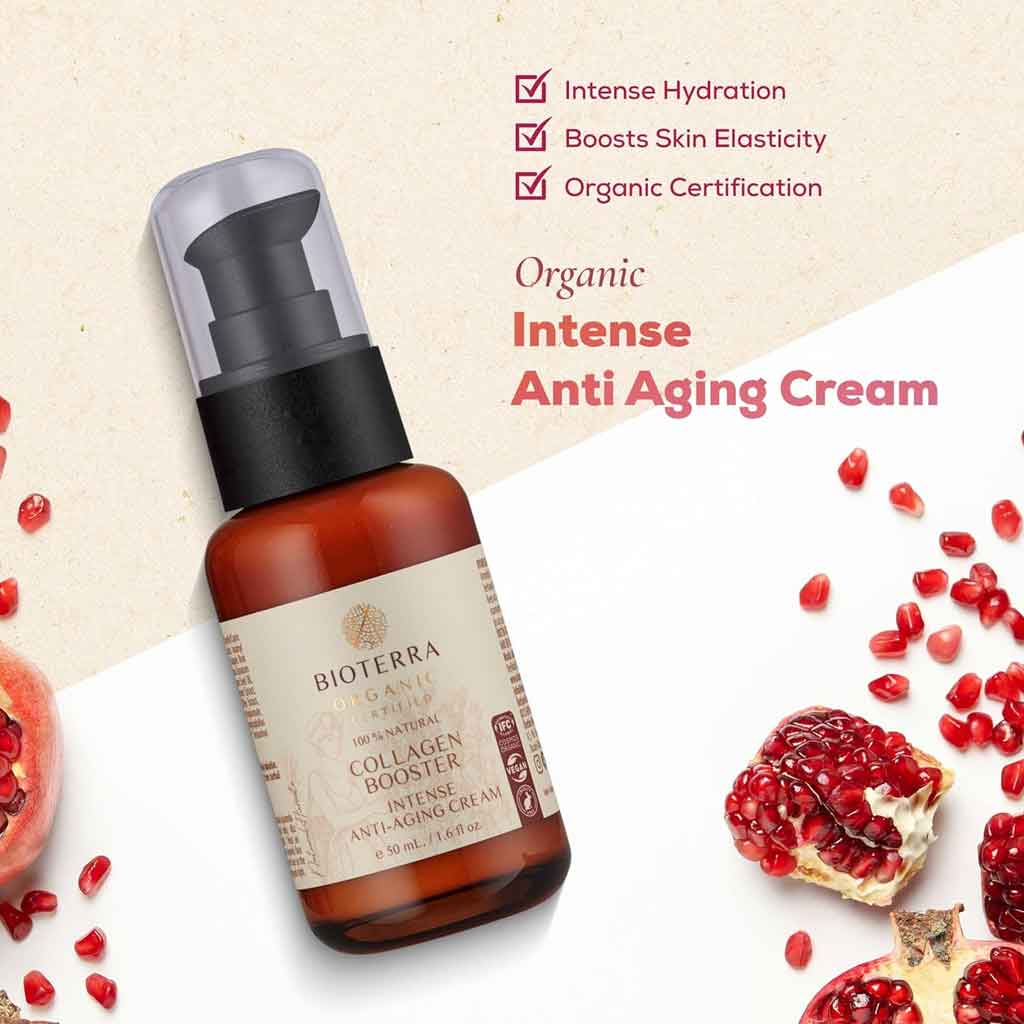 Bioterra Organic Collagen - Boosting Anti - Aging Face Cream – 50 ml | Smooths & Firms Skin - Modern Hustle Marketplace