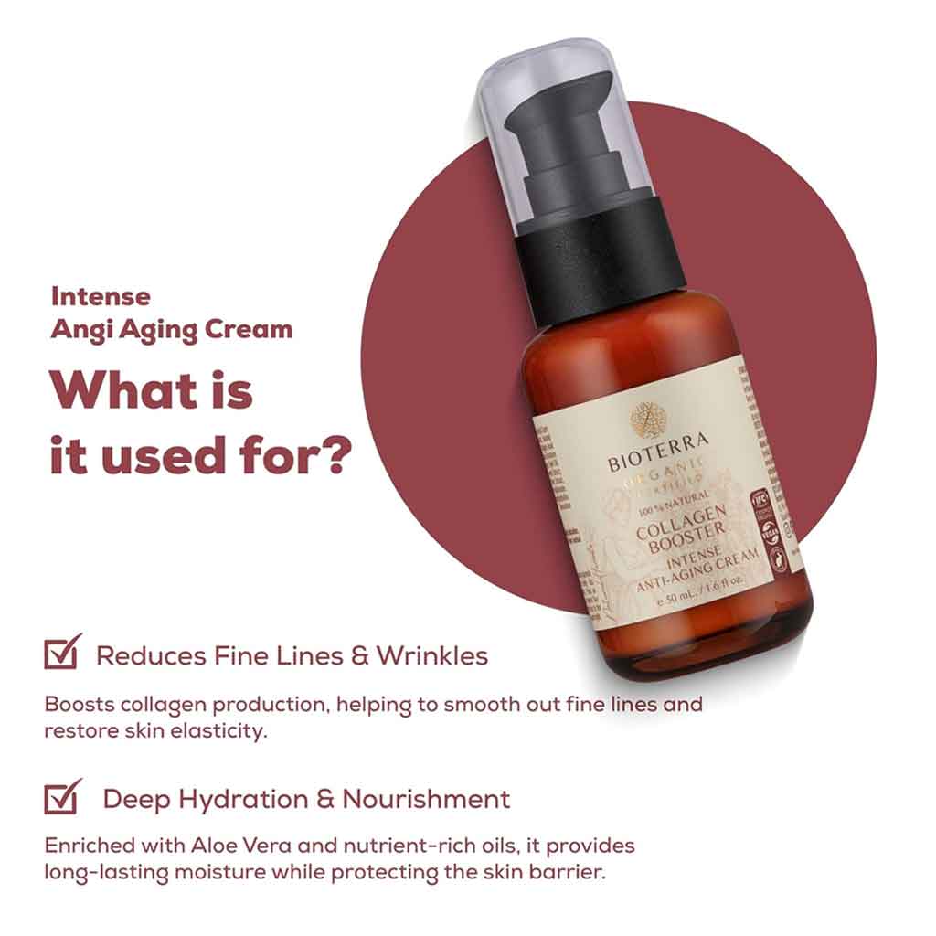 Bioterra Organic Collagen - Boosting Anti - Aging Face Cream – 50 ml | Smooths & Firms Skin - Modern Hustle Marketplace