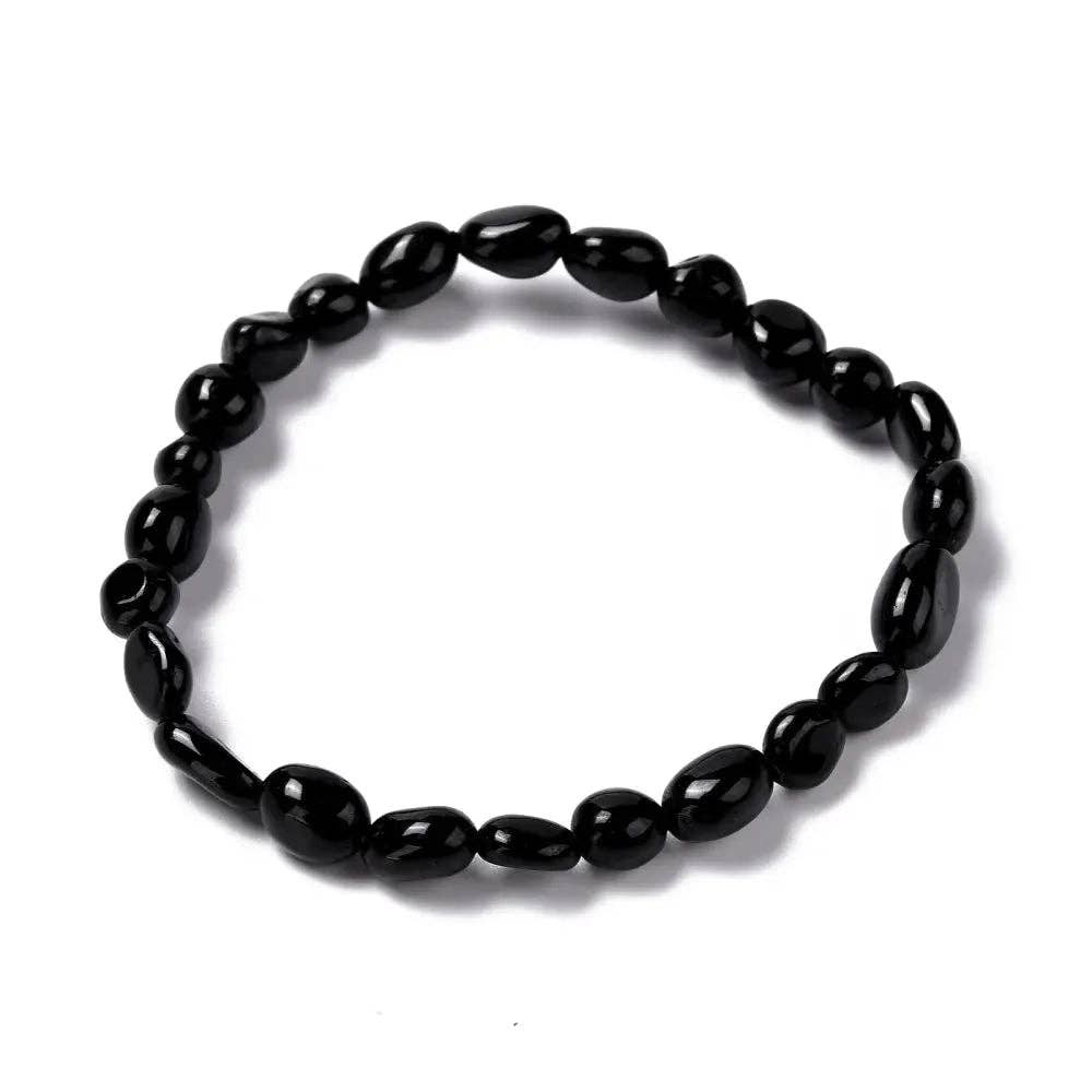 Bracelet - Black Tourmaline - Natural Shape Stones - Modern Hustle Marketplace