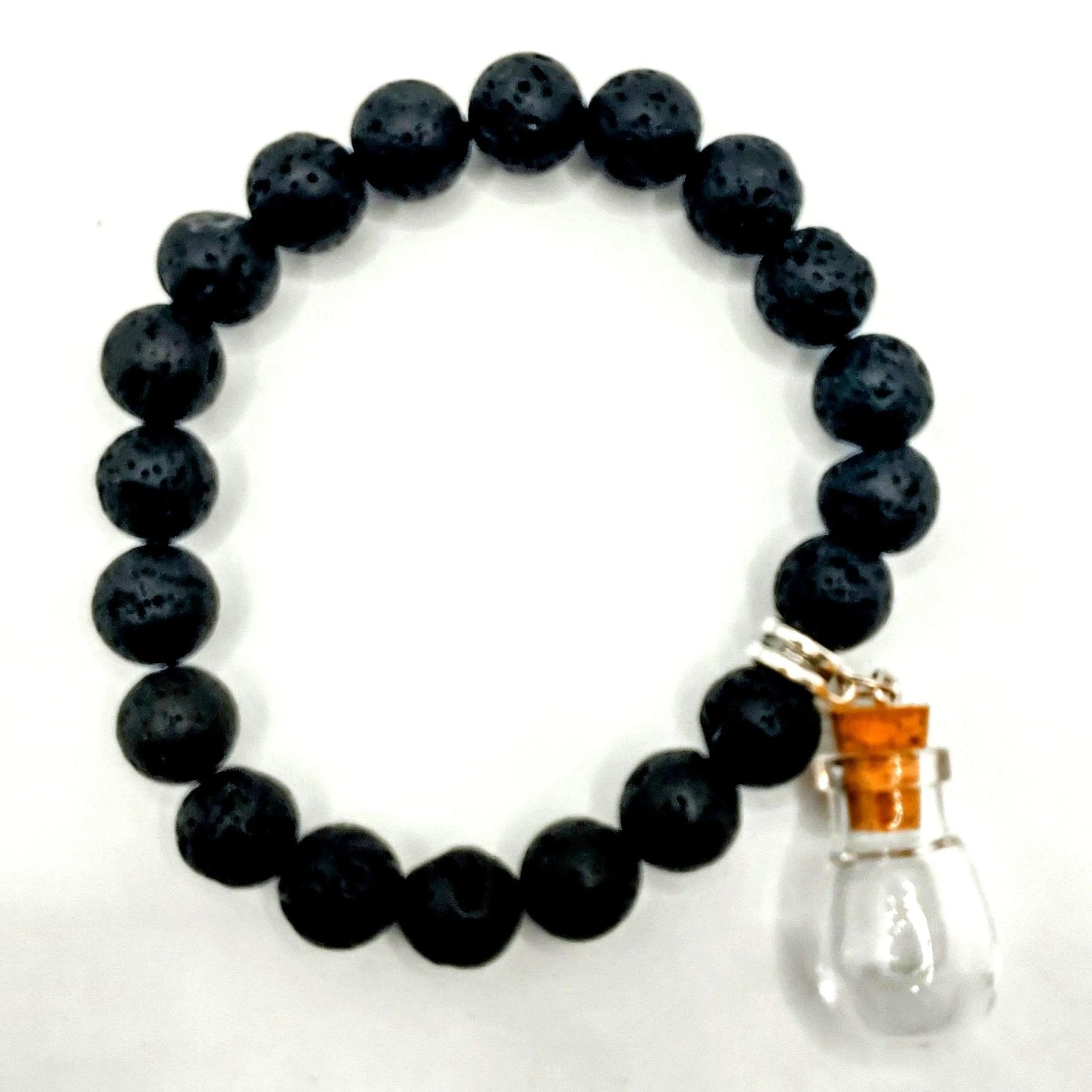 Bracelet - Lava Rock - Glass Bottle - Oval - 8mm - Modern Hustle Marketplace
