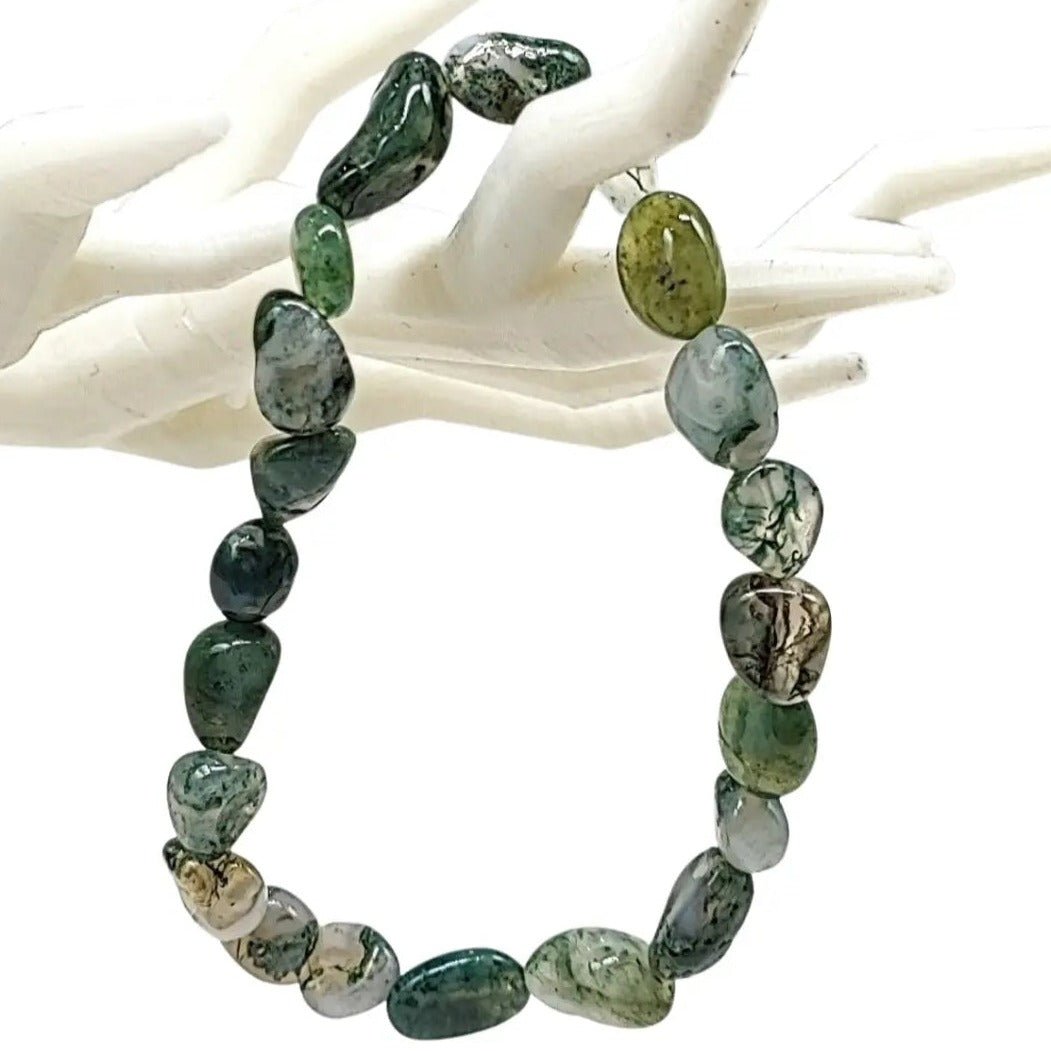 Bracelet - Moss Agate - Natural Shape - Modern Hustle Marketplace
