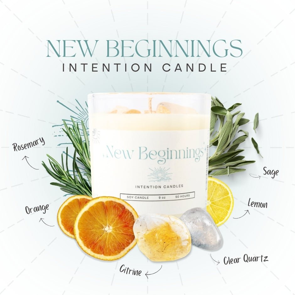 Crystal Intention Candle (Now in Clear Vessel!) - Modern Hustle Marketplace