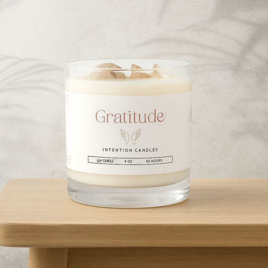 Crystal Intention Candle (Now in Clear Vessel!) - Modern Hustle Marketplace