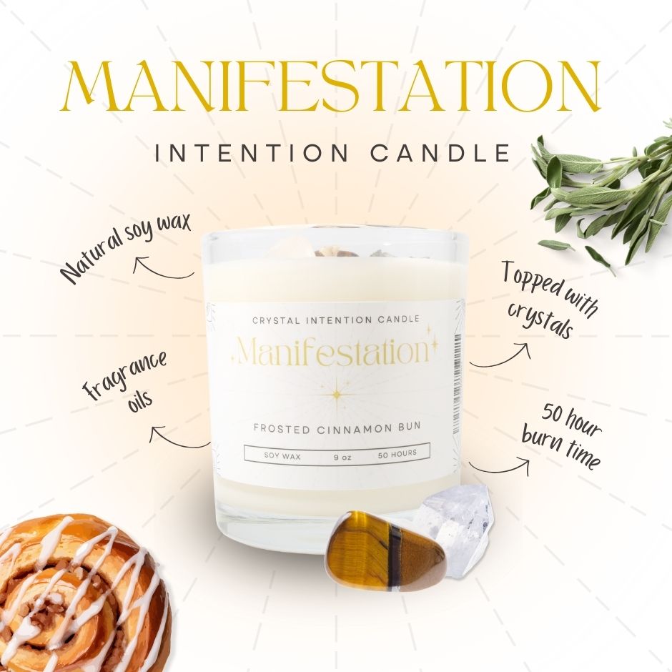 Crystal Intention Candle (Now in Clear Vessel!) - Modern Hustle Marketplace