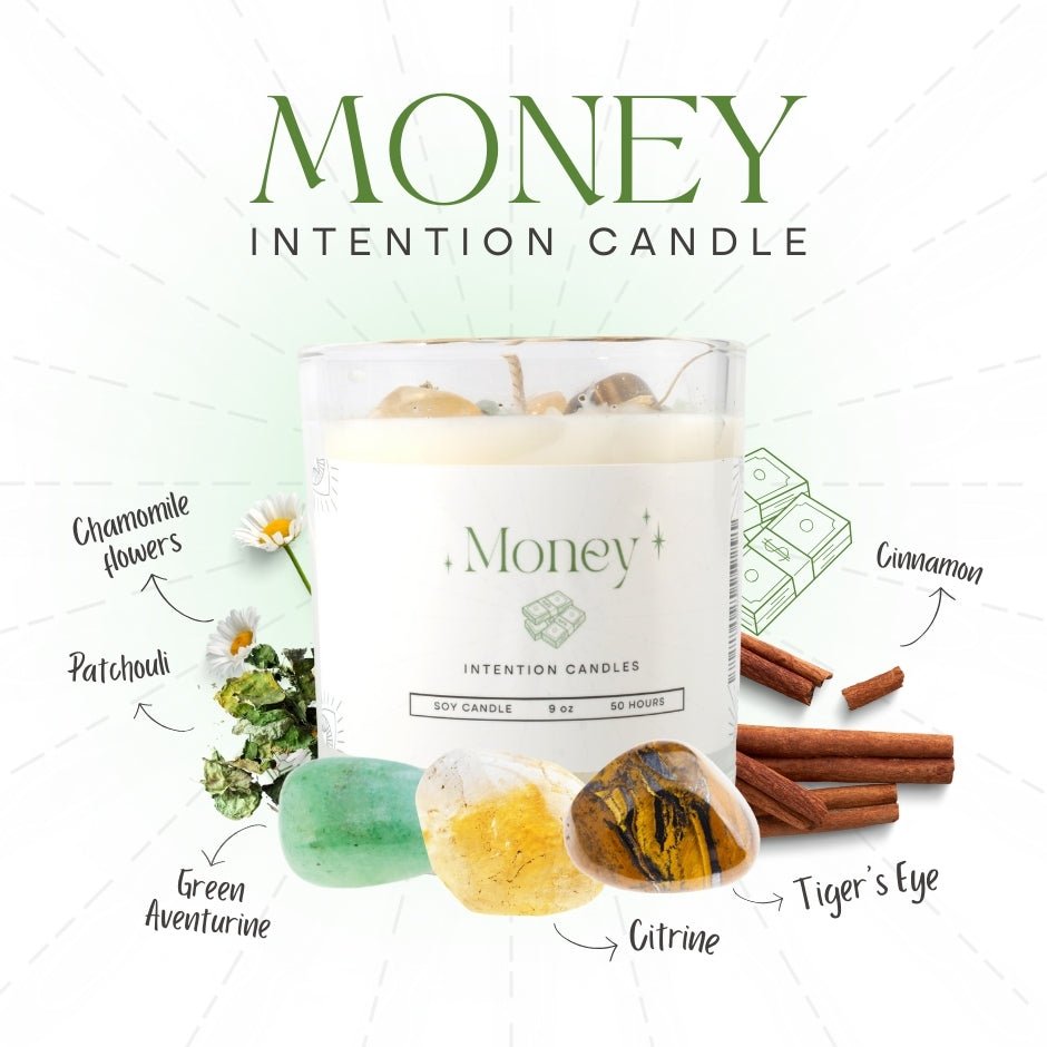 Crystal Intention Candle (Now in Clear Vessel!) - Modern Hustle Marketplace