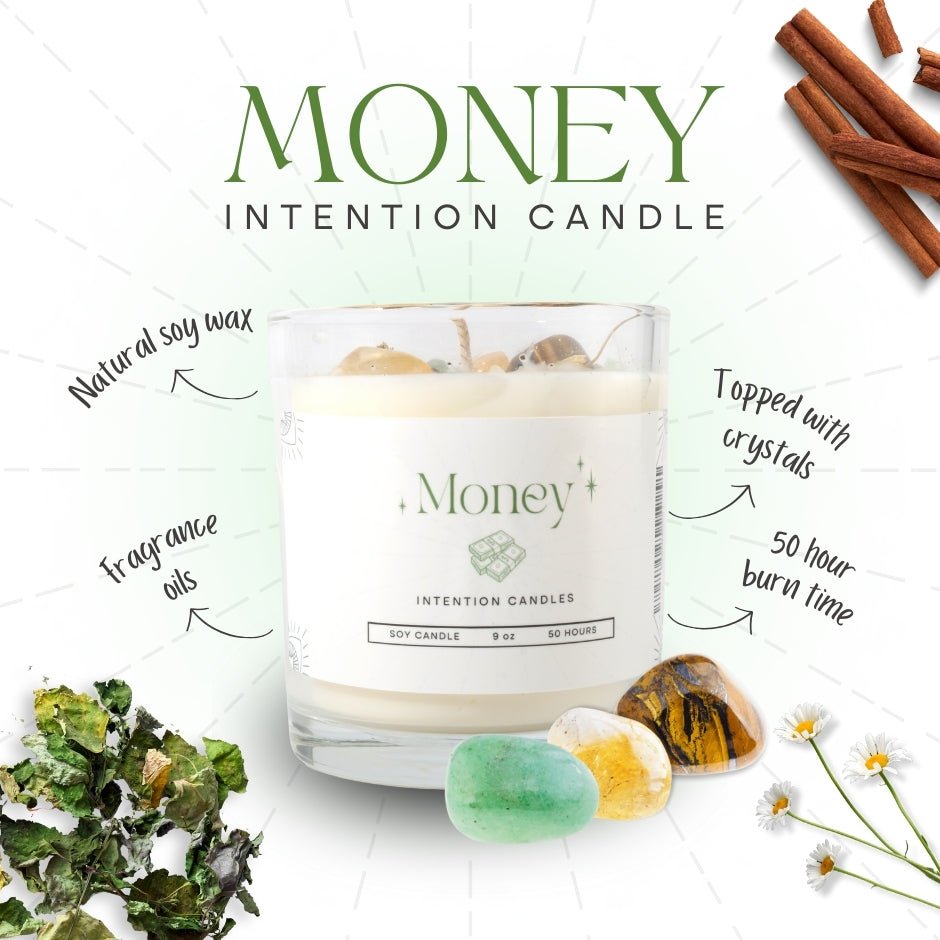 Crystal Intention Candle (Now in Clear Vessel!) - Modern Hustle Marketplace