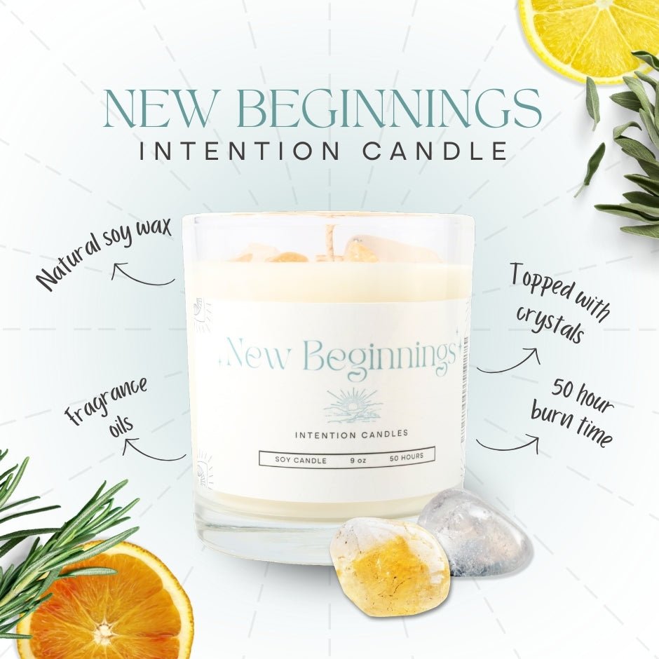 Crystal Intention Candle (Now in Clear Vessel!) - Modern Hustle Marketplace