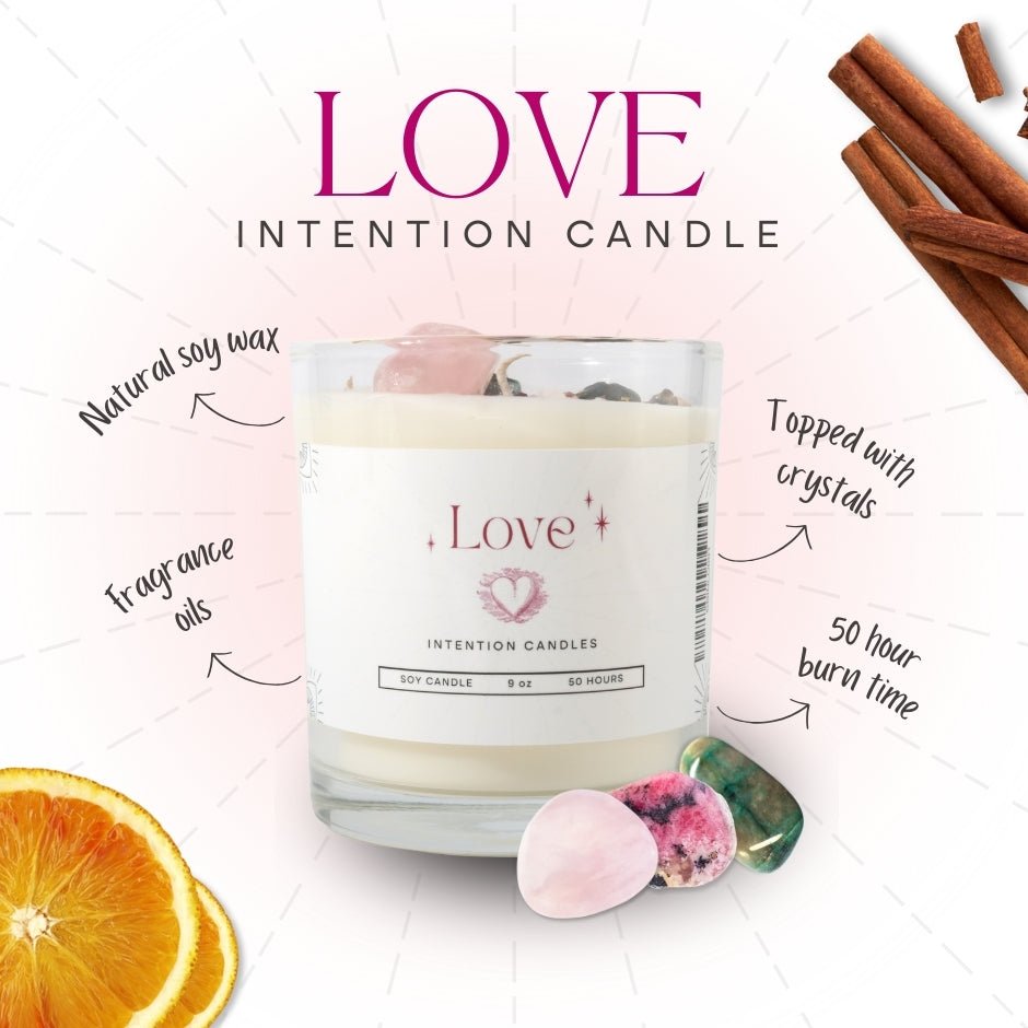 Crystal Intention Candle (Now in Clear Vessel!) - Modern Hustle Marketplace