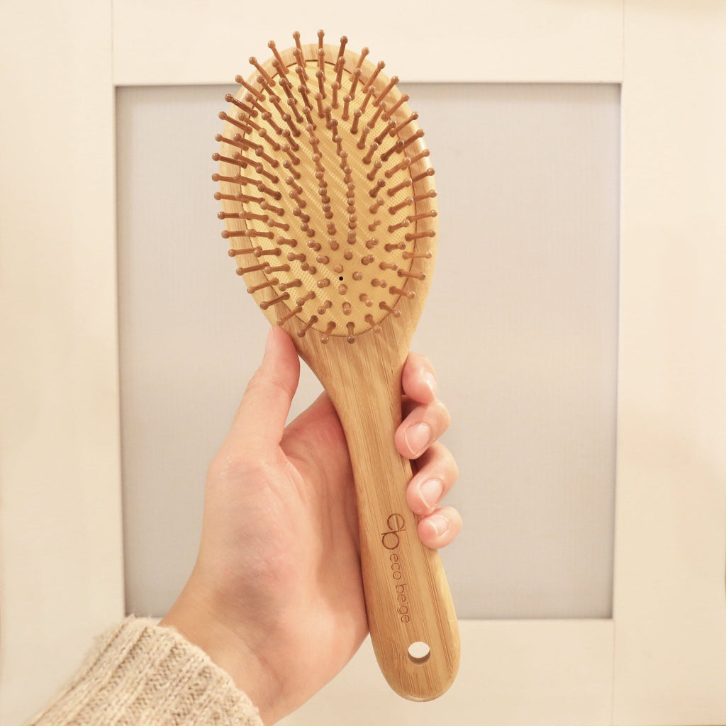 Cushioned Bamboo Hair Brush - Oval - Modern Hustle Marketplace
