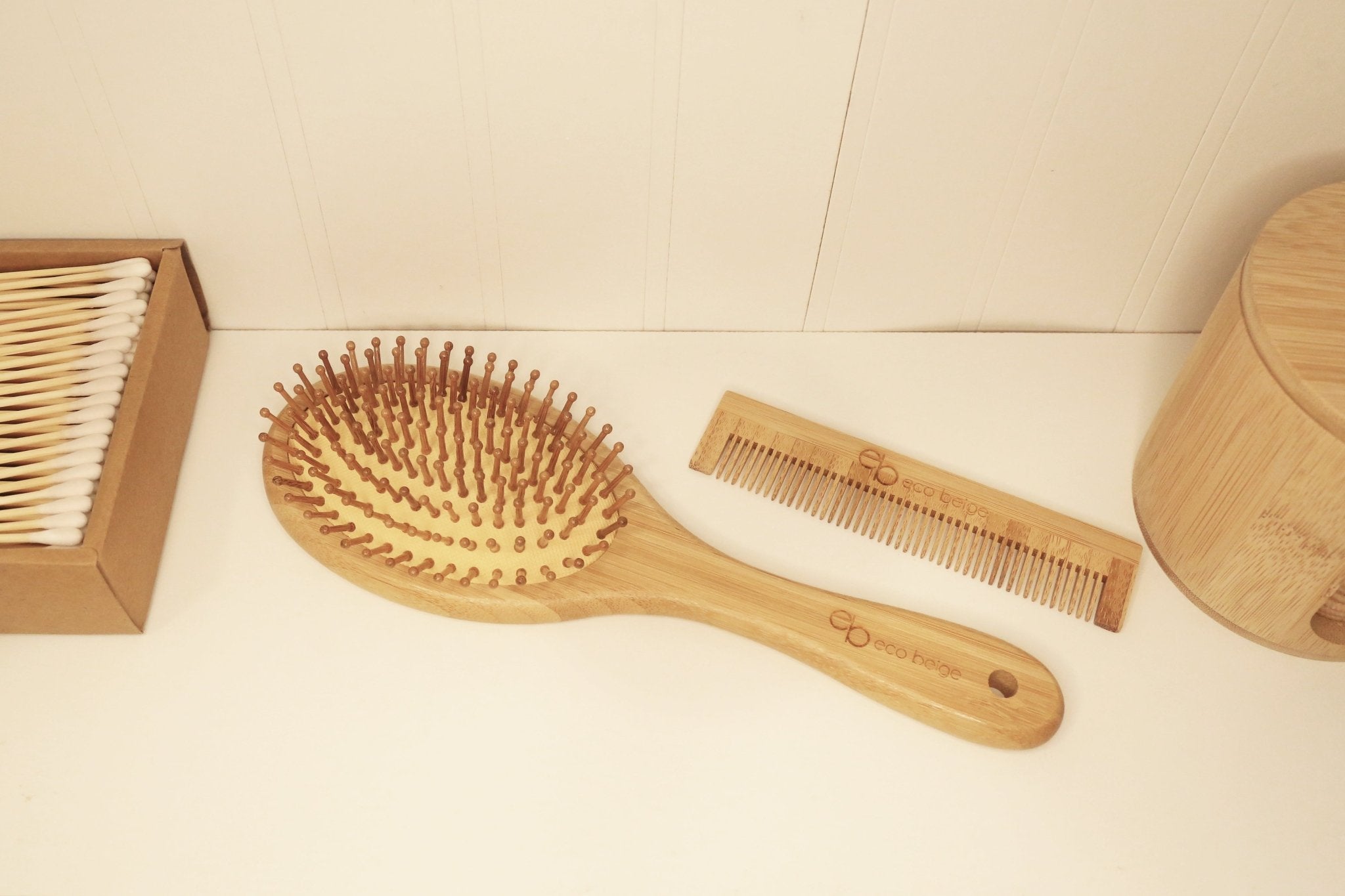 Cushioned Bamboo Hair Brush - Oval - Modern Hustle Marketplace