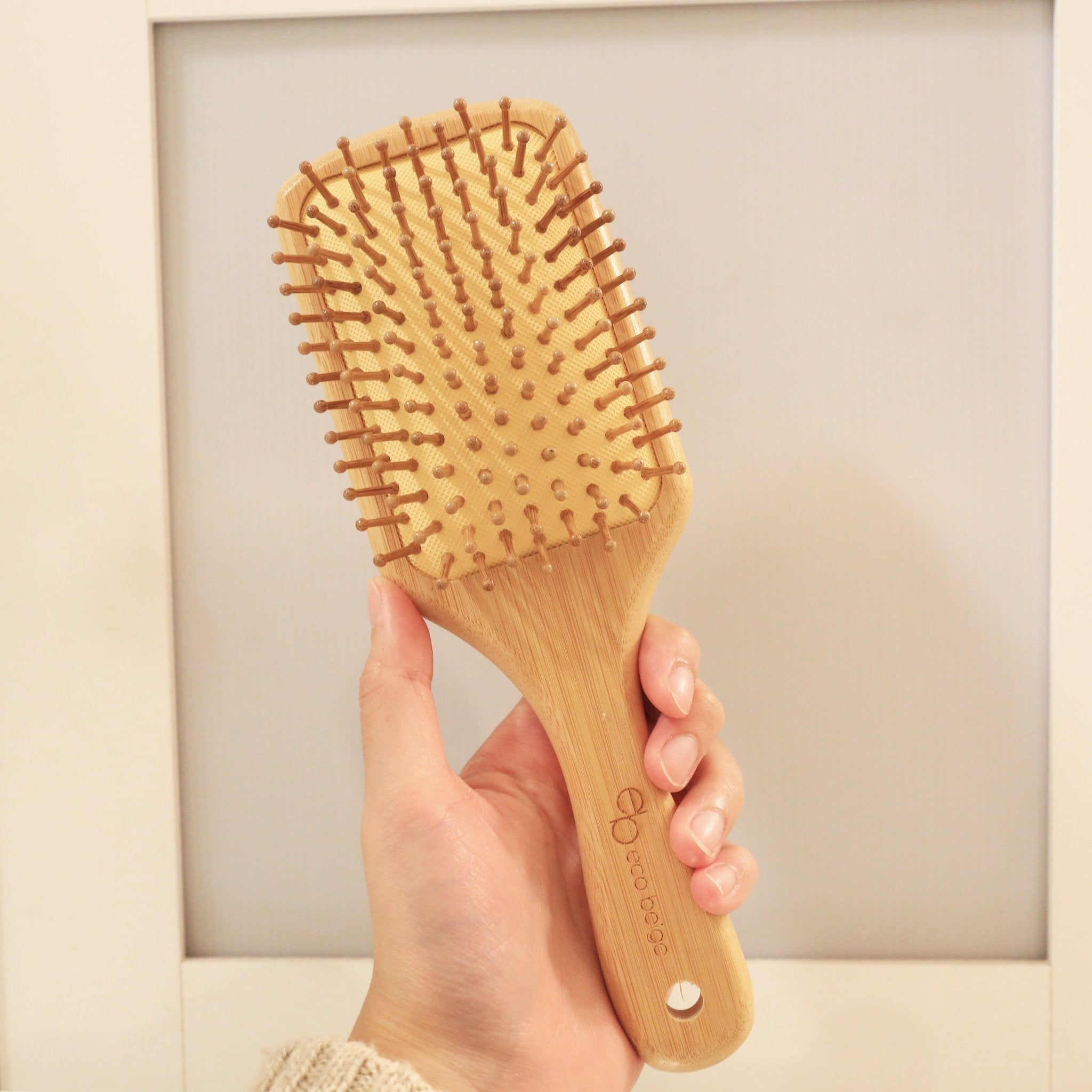 Cushioned Bamboo Hair Brush - Rectangle - Modern Hustle Marketplace