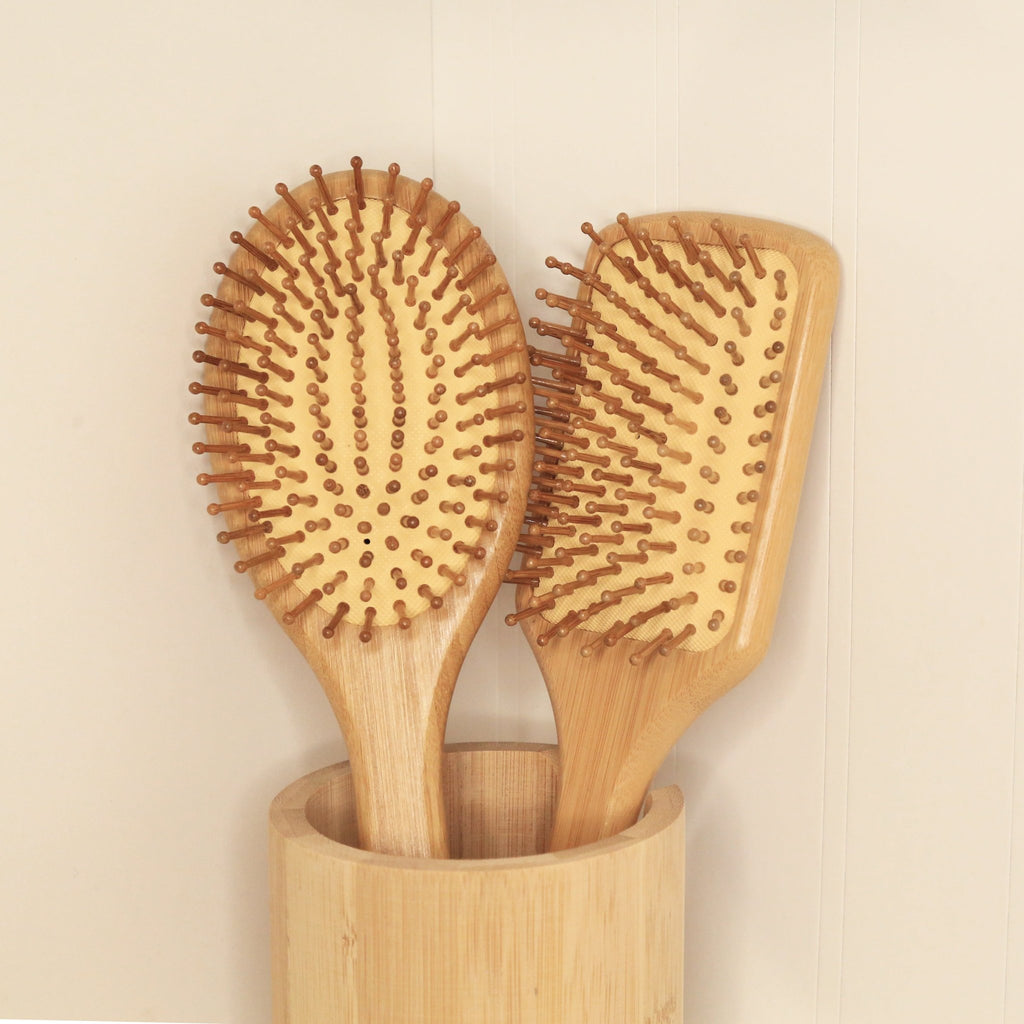 Cushioned Bamboo Hair Brush - Rectangle - Modern Hustle Marketplace
