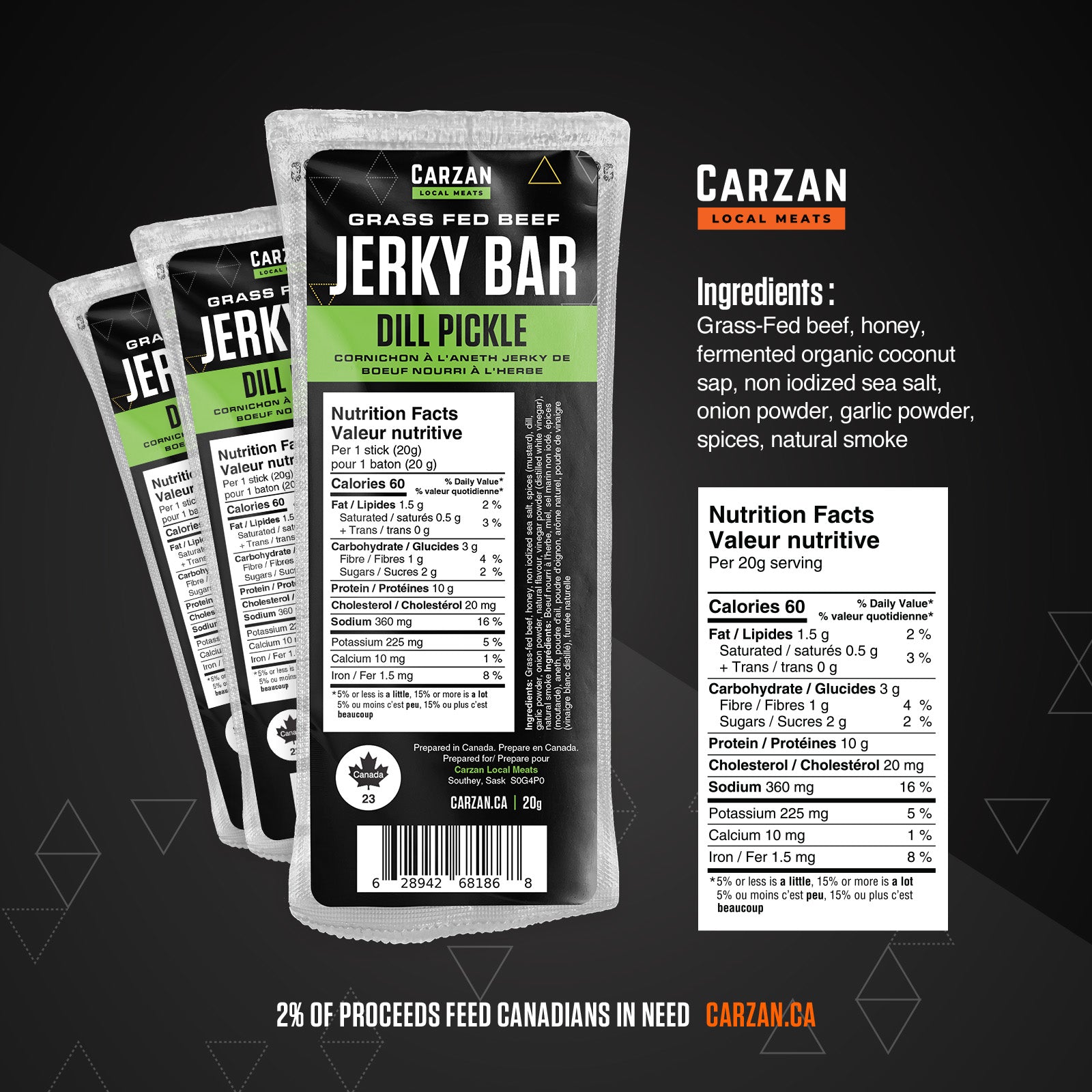 Dill Pickle Grass - Fed Beef Jerky Bars - Modern Hustle Marketplace