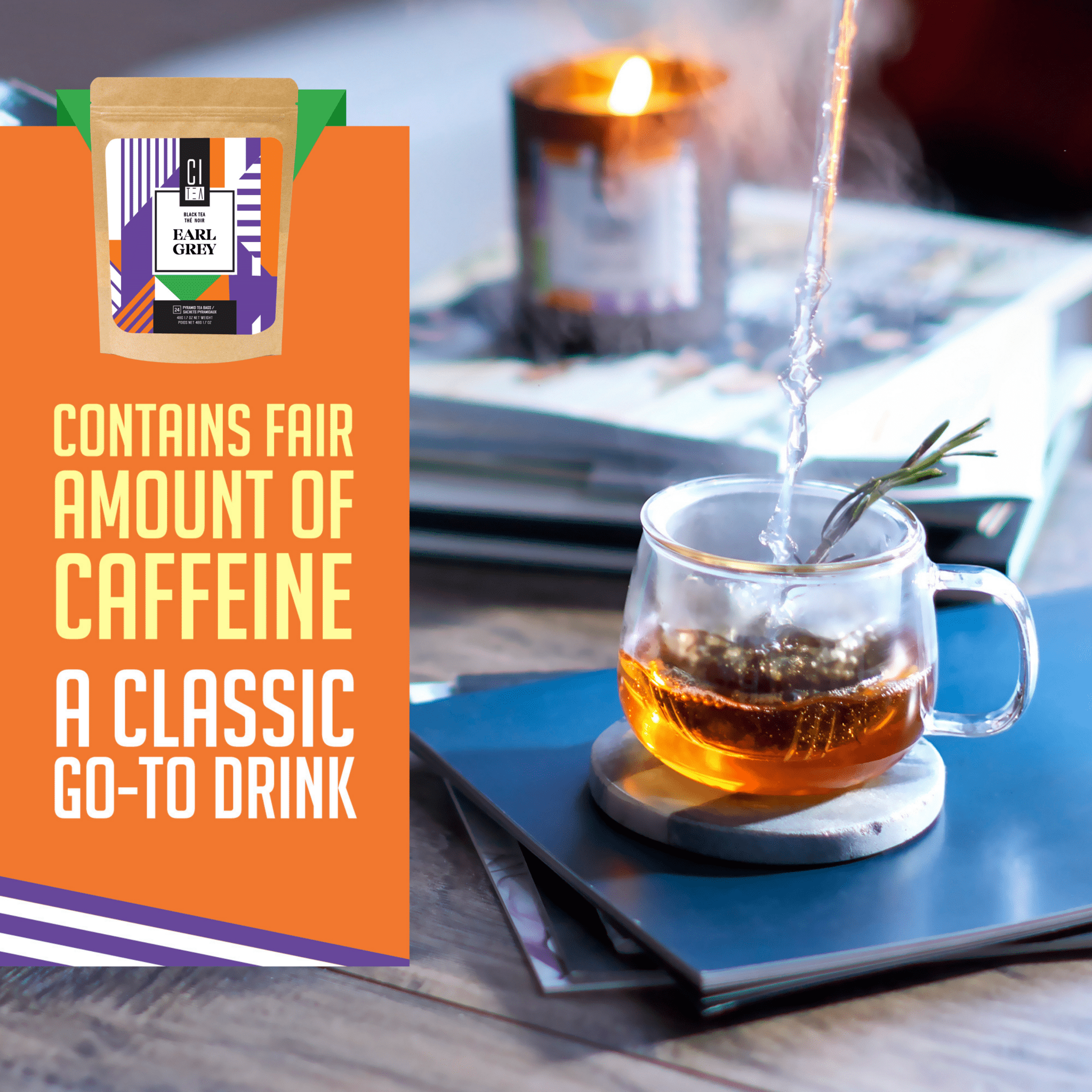 Earl Grey Black Tea Pyramid Tea Bags - Modern Hustle Marketplace