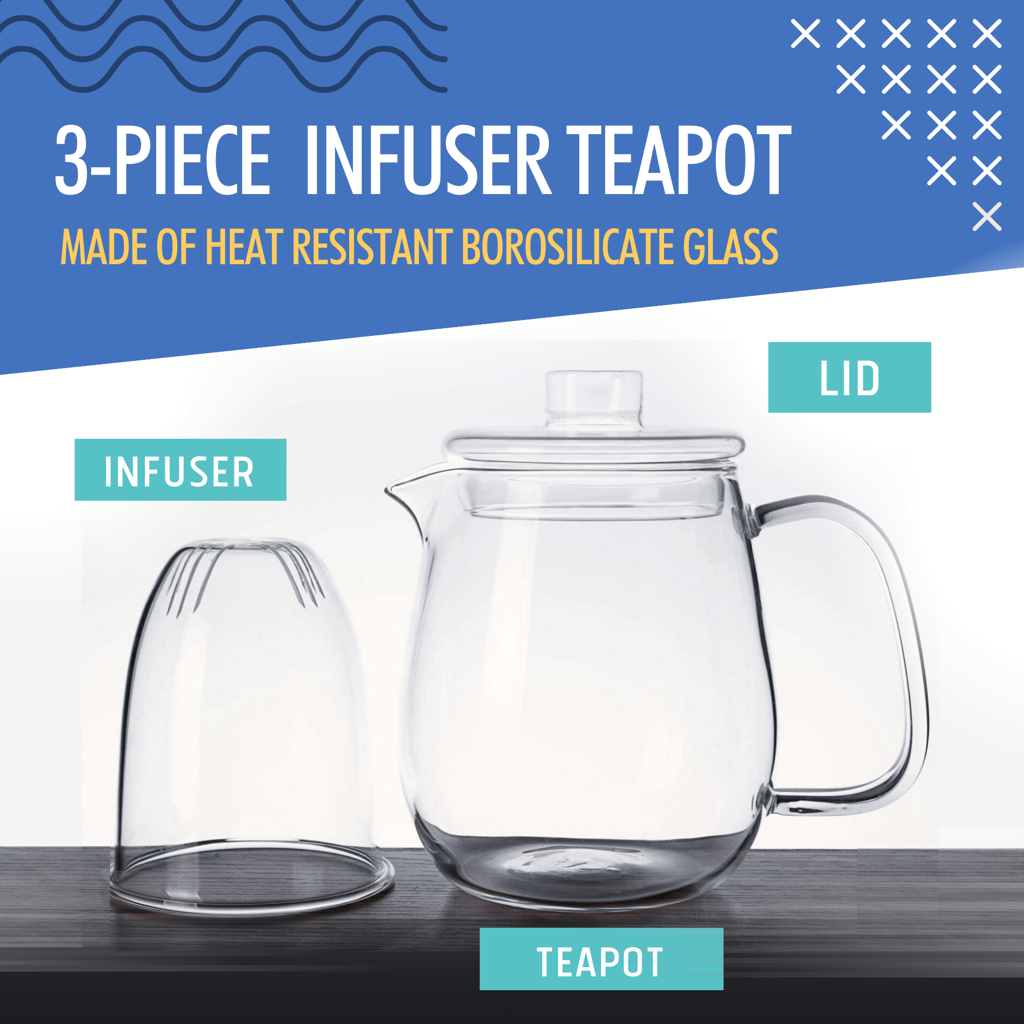 Glass Tea Infuser Teapot 600 ml - Modern Hustle Marketplace