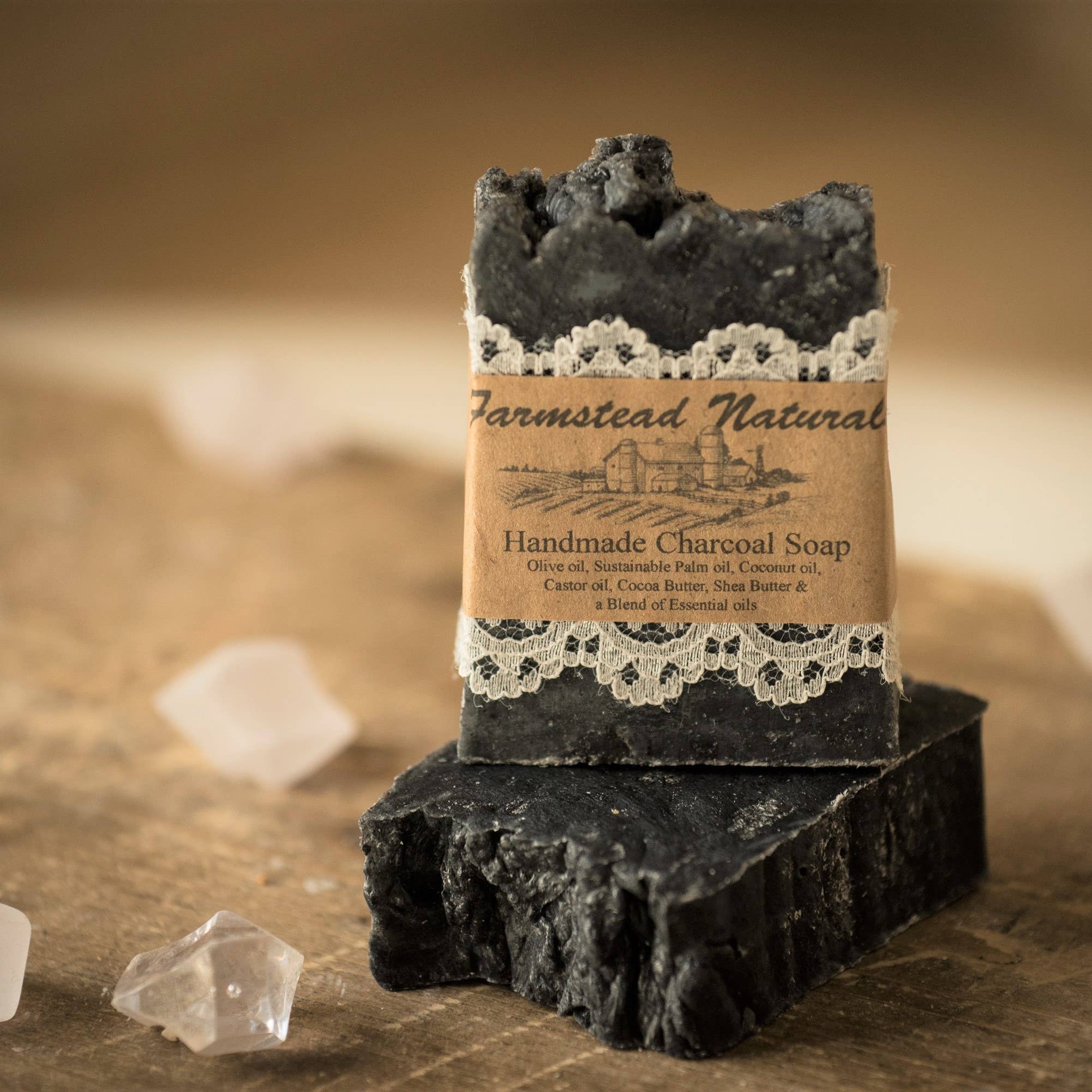 Handmade Charcoal Soap - Black Soap - Farmstead Naturals - Modern Hustle Marketplace