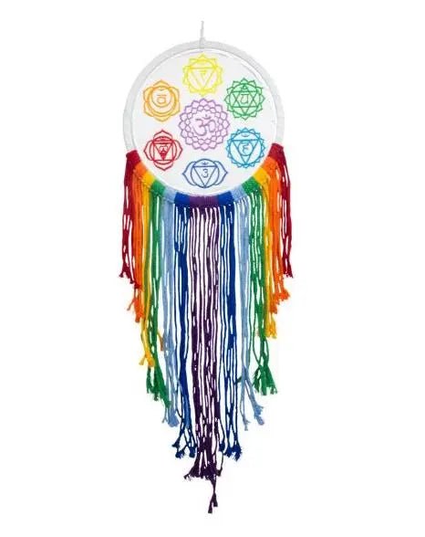 Home Decor - Dreamcatcher - Embroidered with Fringe - 7 Chakra - Modern Hustle Marketplace