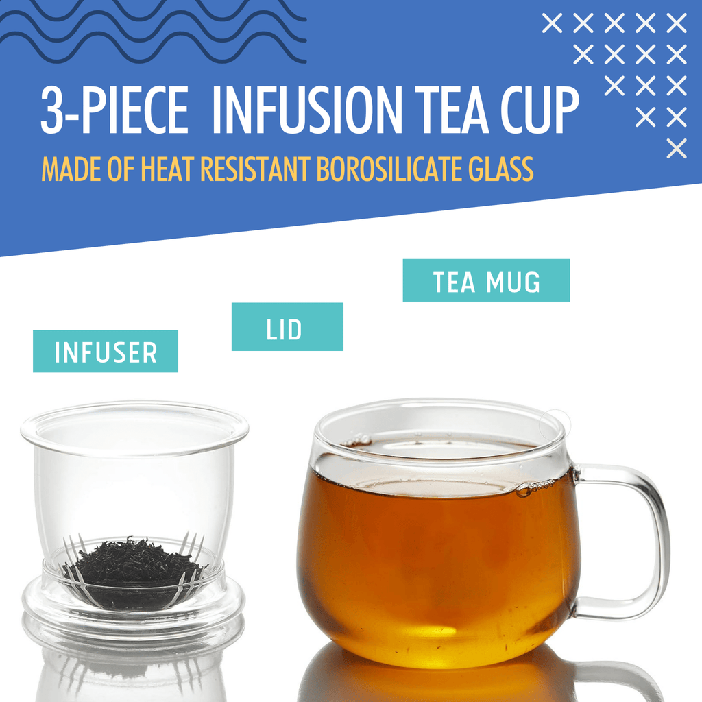 Infusion Glass Tea Cup with Infuser for Loose Tea - Modern Hustle Marketplace