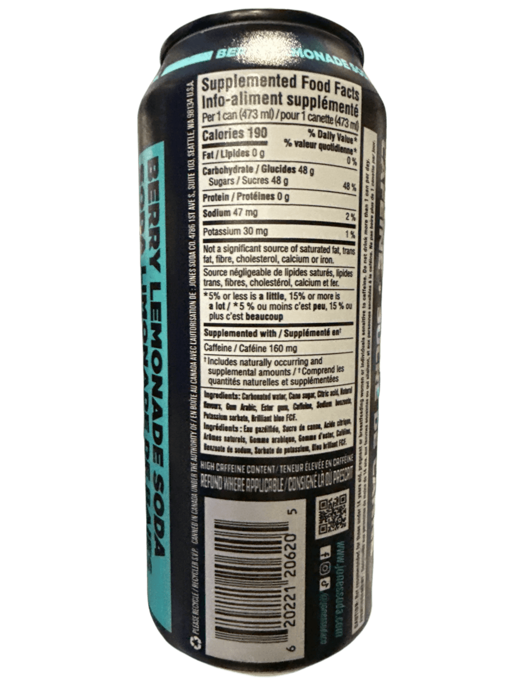 Jones Berry Lemonade Soda Energy Drink 473ML - Canadian Edition - Modern Hustle Marketplace
