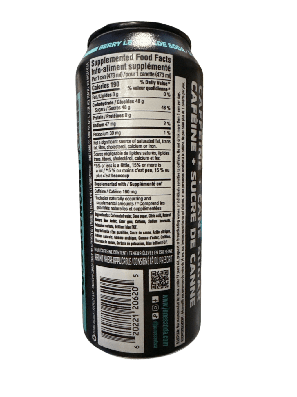 Jones Berry Lemonade Soda Energy Drink 473ML - Canadian Edition - Modern Hustle Marketplace