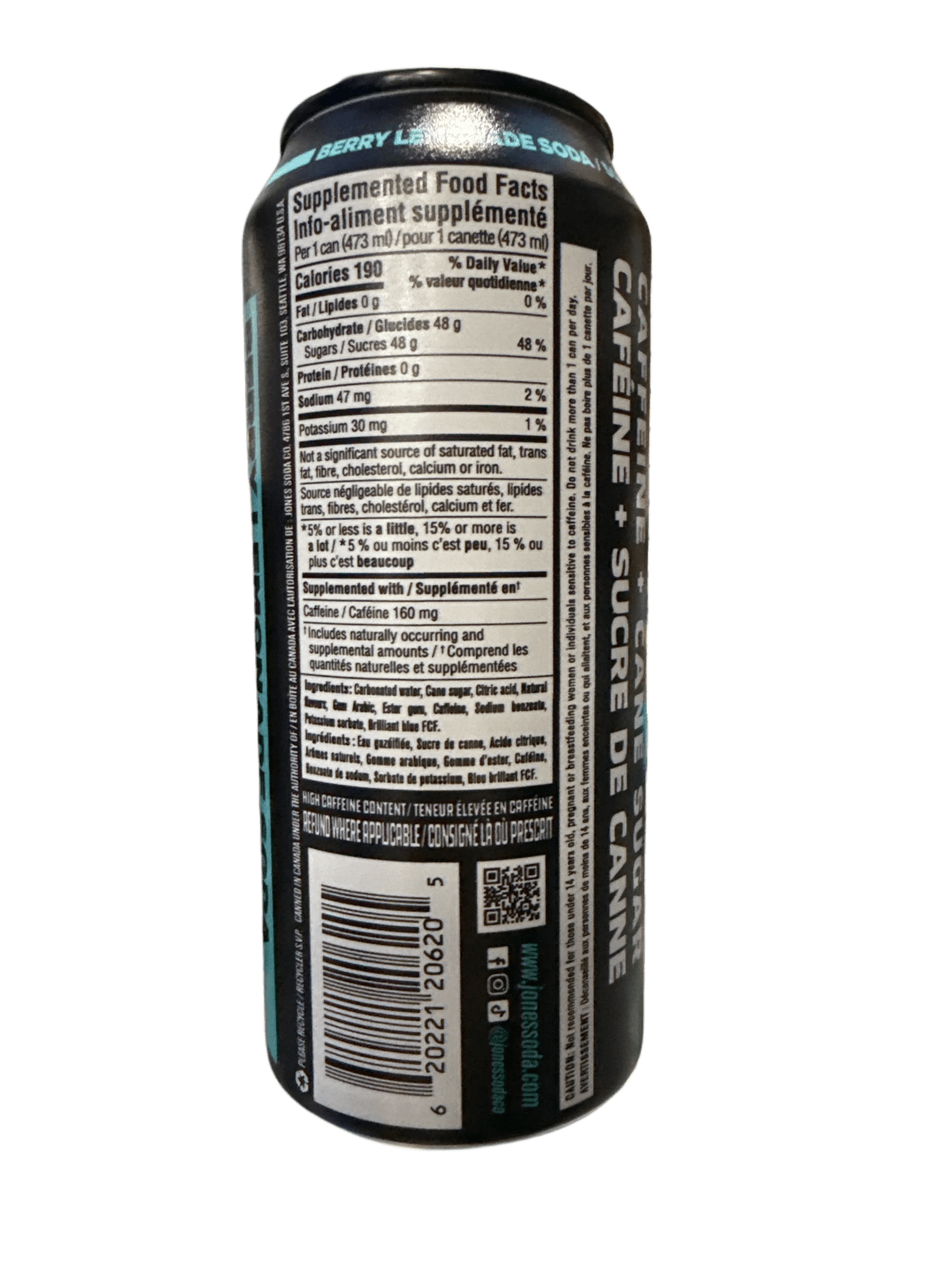 Jones Berry Lemonade Soda Energy Drink 473ML - Canadian Edition - Modern Hustle Marketplace