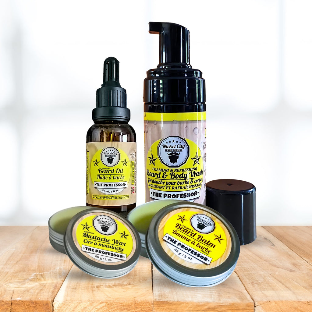 Legendary Professor Bundle (4 - Piece Beard Care Set: Oil, Balm, Shampoo and Mustache Wax) – Dr. Chris Schneider Collaboration Edition | Cedarwood, Vanilla & Sweet Cigar - Modern Hustle Marketplace