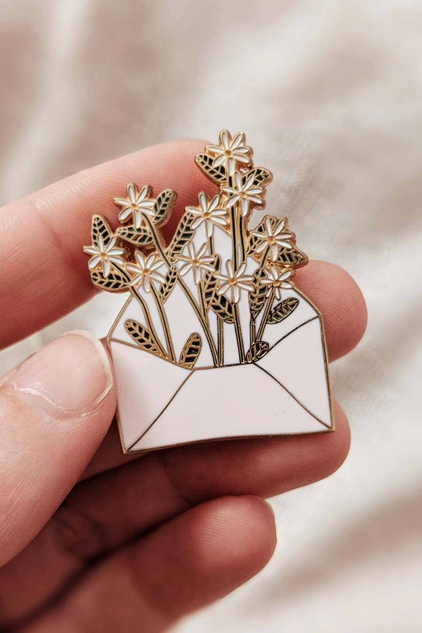 Letter full of flowers Enamel pin - Modern Hustle Marketplace