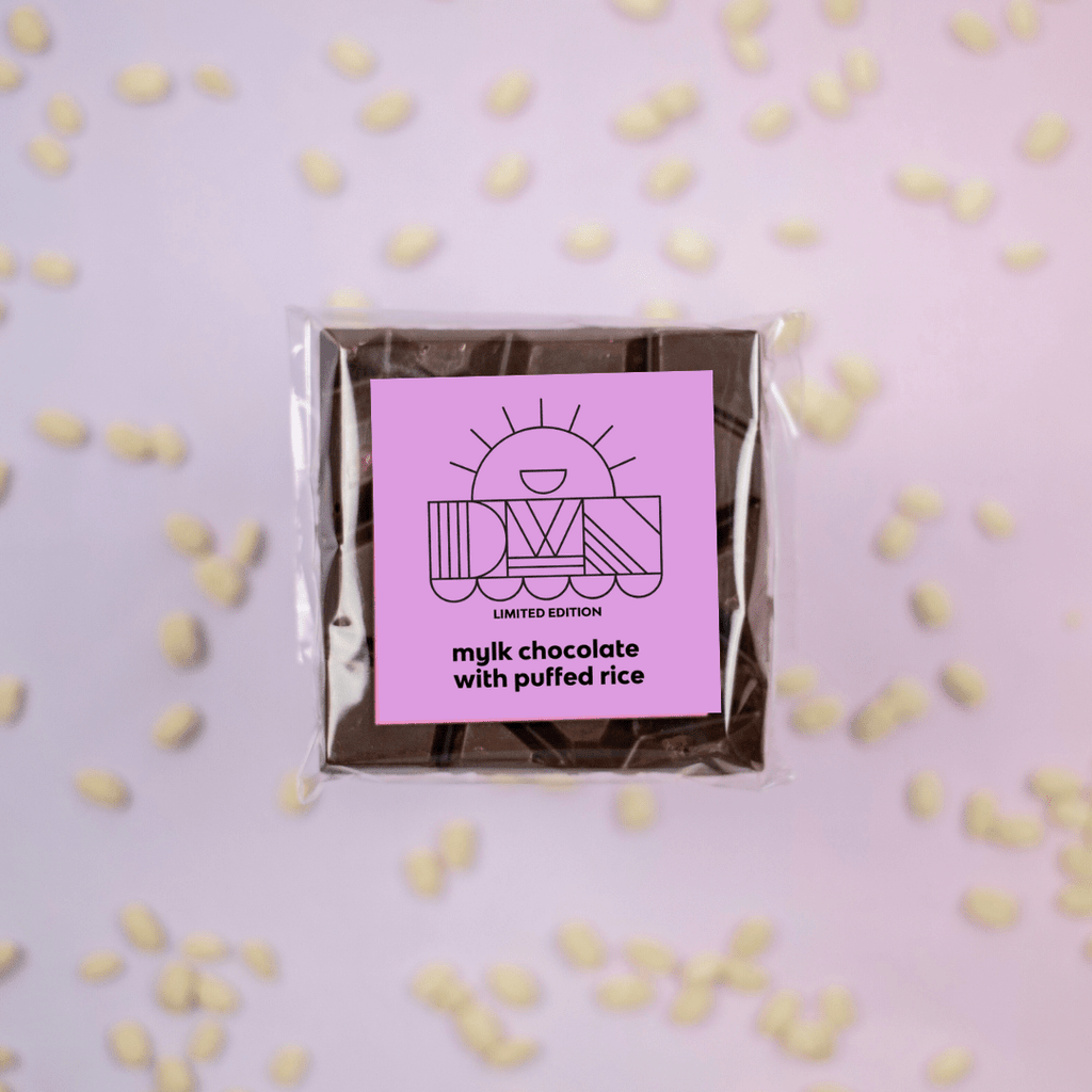 mylk chocolate bar with puffed rice - Modern Hustle Marketplace