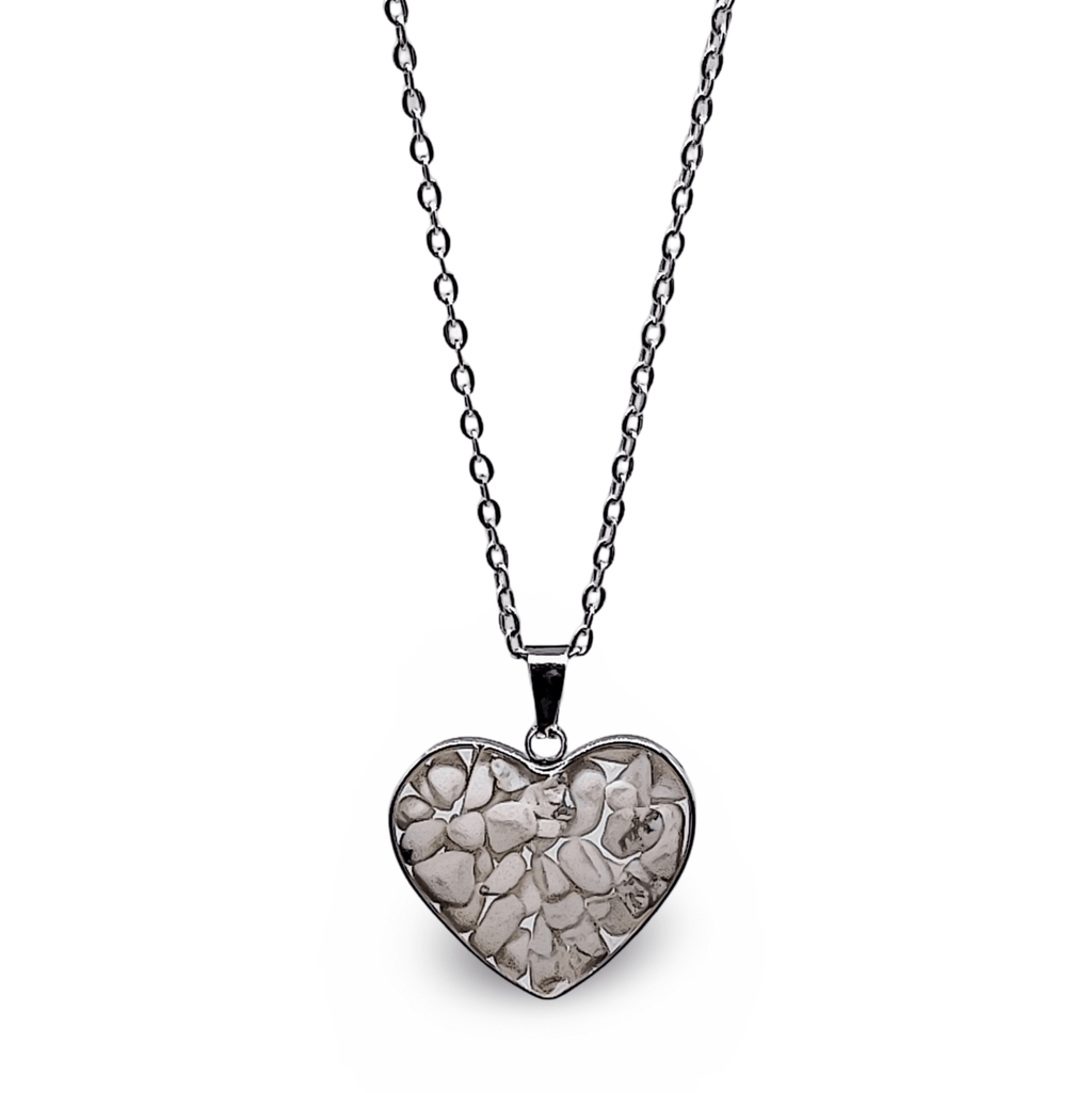 Necklace - Heart Shaped Glass Bottle - Howlite - Modern Hustle Marketplace