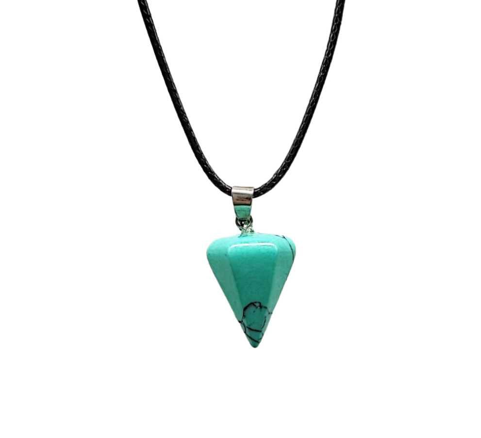 Necklace - Small Cone Pendant - Turquoise - Modern Hustle Marketplace