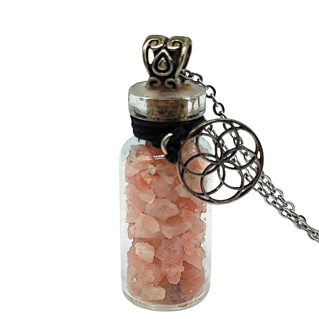 Necklace - Sunstone Gemstone with Seed of Life - Bottle - Modern Hustle Marketplace