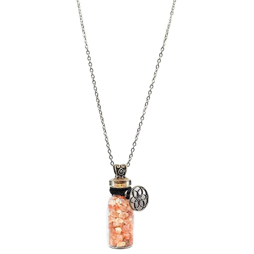 Necklace - Sunstone Gemstone with Seed of Life - Bottle - Modern Hustle Marketplace