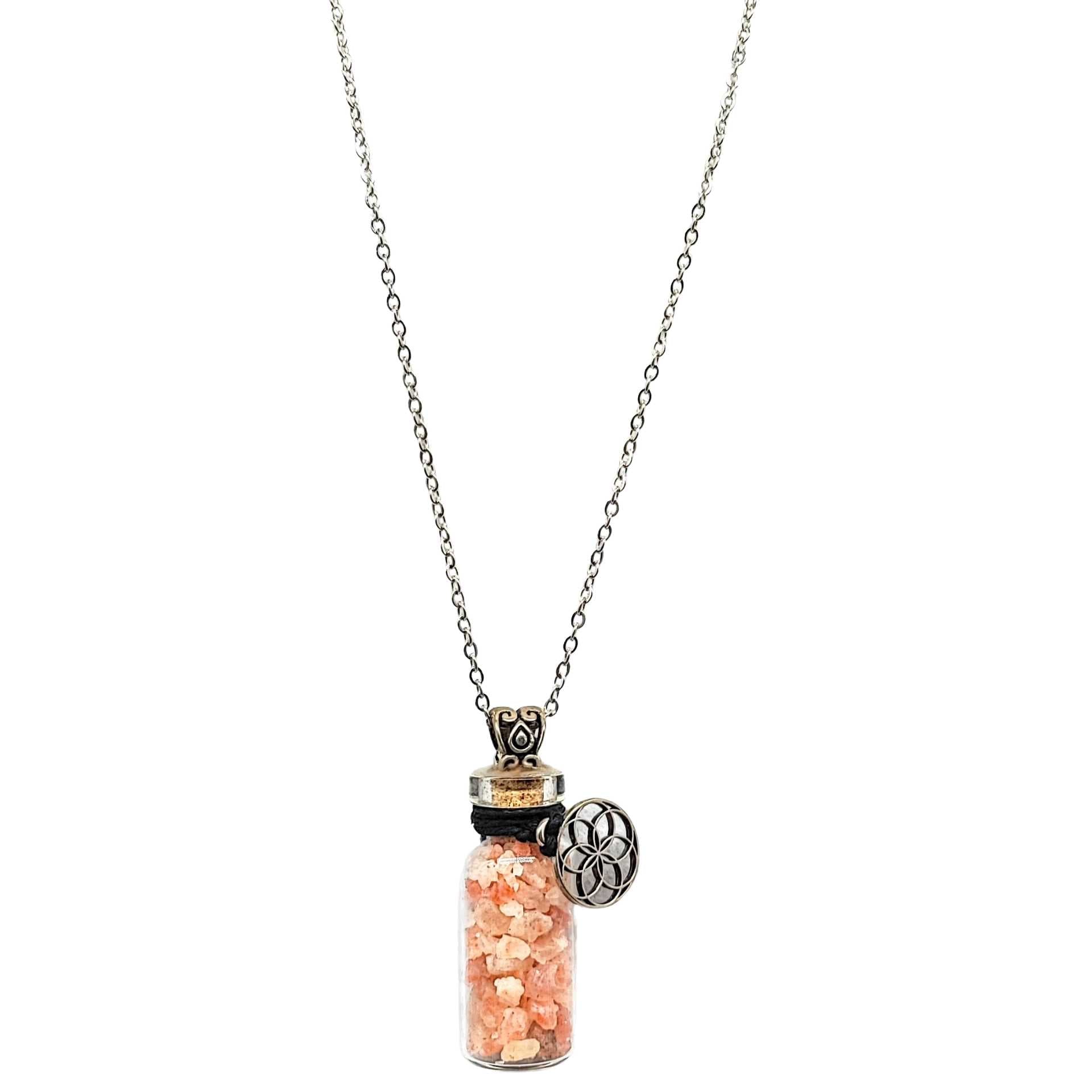 Necklace - Sunstone Gemstone with Seed of Life - Bottle - Modern Hustle Marketplace
