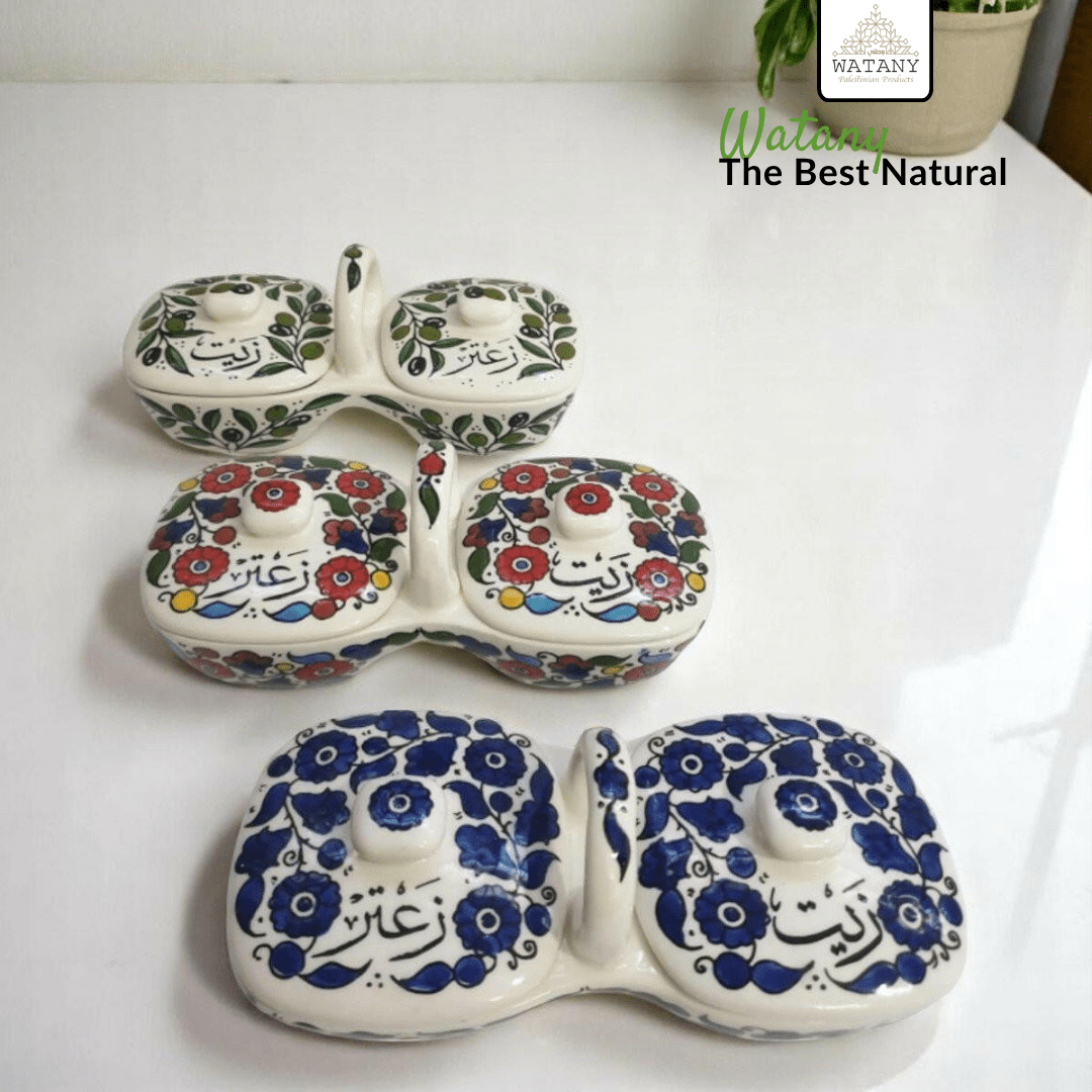 Olive Oil and Zaatar Plates Set 12×11.5×23.5 cm - Modern Hustle Marketplace