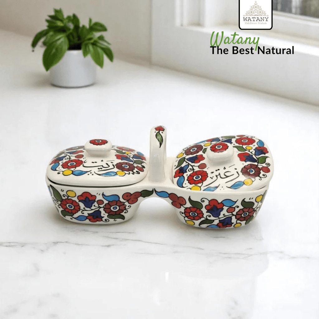 Olive Oil and Zaatar Plates Set 12×11.5×23.5 cm - Modern Hustle Marketplace